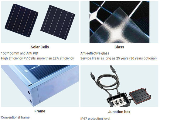 48V EVA Laminated 500 Watt Polycrystalline PV Module